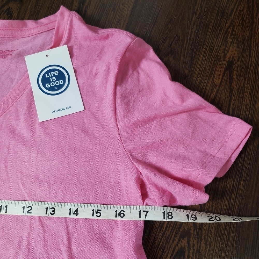 Life is Good Womens Pink Sunday Driver Golf Graphic V-Neck T-Shirt Small NWT - Picture 7 of 9